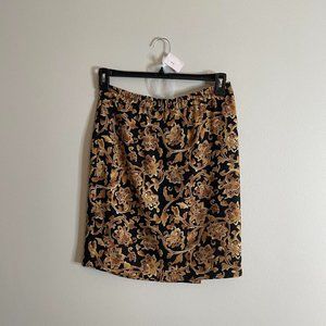 Vintage 90's Gold & Black Mini Skirt, by Coldwater Creek, Size 6